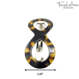 French Amie Infinity Loop 3” Celluloid Handmade Automatic Hair Barrette