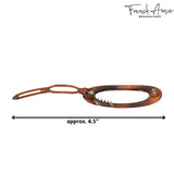 French Amie Oval Cut Out Small Handmade Celluloid Snap Hair Barrette for Women