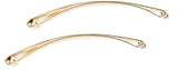 Parcelona French Fine Curve Golden Set of 6 Metal Side Slide Hair Clip Barrettes