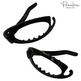 Parcelona French Plain Oval Small Celluloid Metal Free Hair Barrette for Women