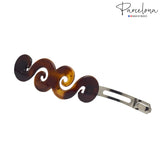 Parcelona French Swirl Medium Shell Celluloid Hair Clip Barrette 3 Inches