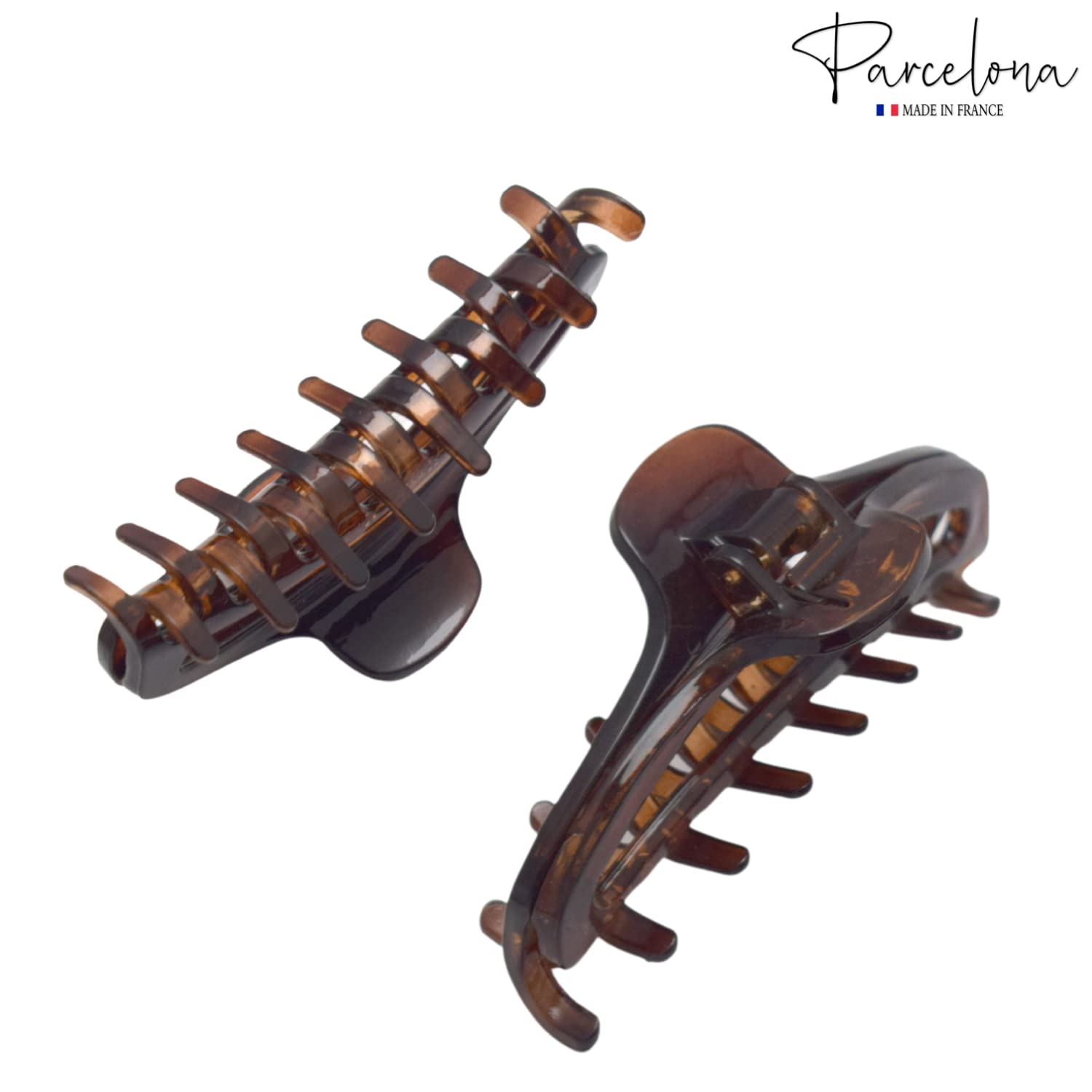 Parcelona French Slim Medium Shell Cellulose Jaw Hair Claw Clip for Women
