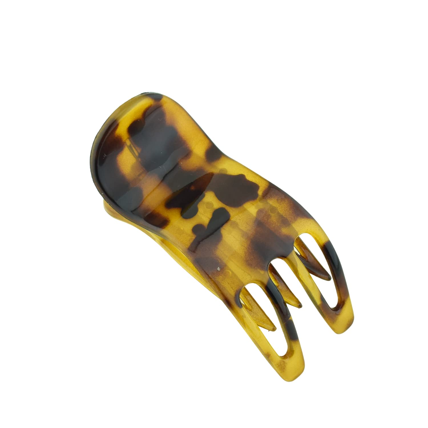 Parcelona French Simply Bear Paw Medium 3” Celluloid Hair Claw Clip for Women
