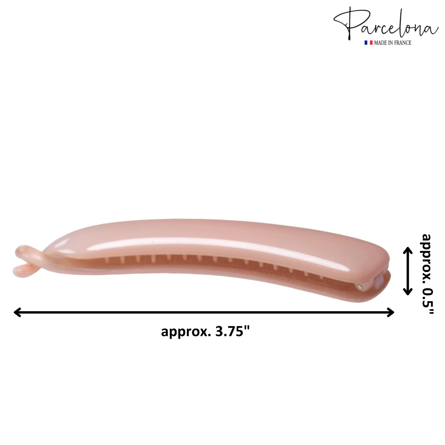 Parcelona French Small 3.75” Cellulose Set of 2 Banana Hair Clips for Women