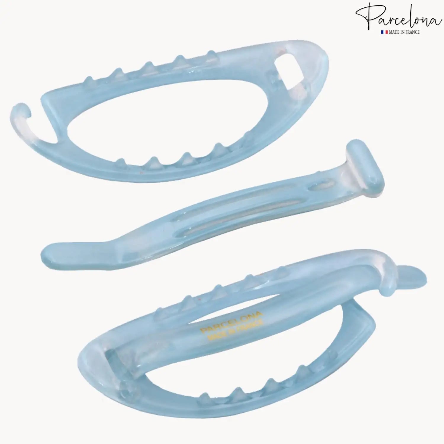 Parcelona French Plain Oval Small Cellulose Metal Free Hair Barrette for Women