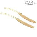 French Amie Narrow Oblong Small Set of 2 Hair Slide-in Barrette Clips