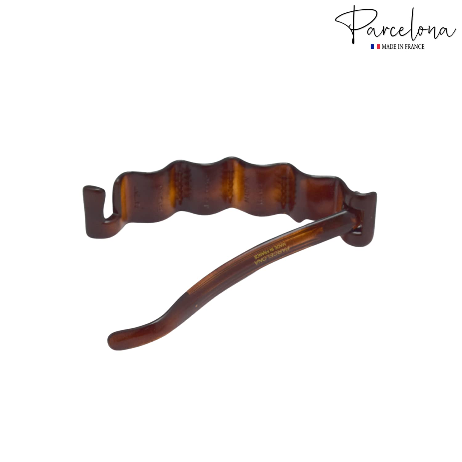 Parcelona French Crinkled Tortoise Shell Large Non Metal Hair Clip Barrette