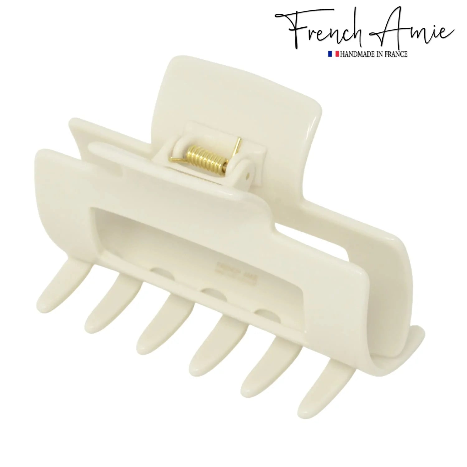 French Amie Geo Medium 3 1/4" Cellulose Acetate Handmade Jaw Hair Claw Clip Women