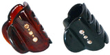 Parcelona French Little Belle Crystals Shell and Black Celluloid Hair Claws