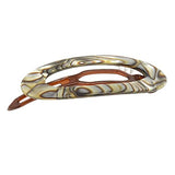 French Amie Oval Cut Out Small Handmade Celluloid Snap Hair Barrette for Women