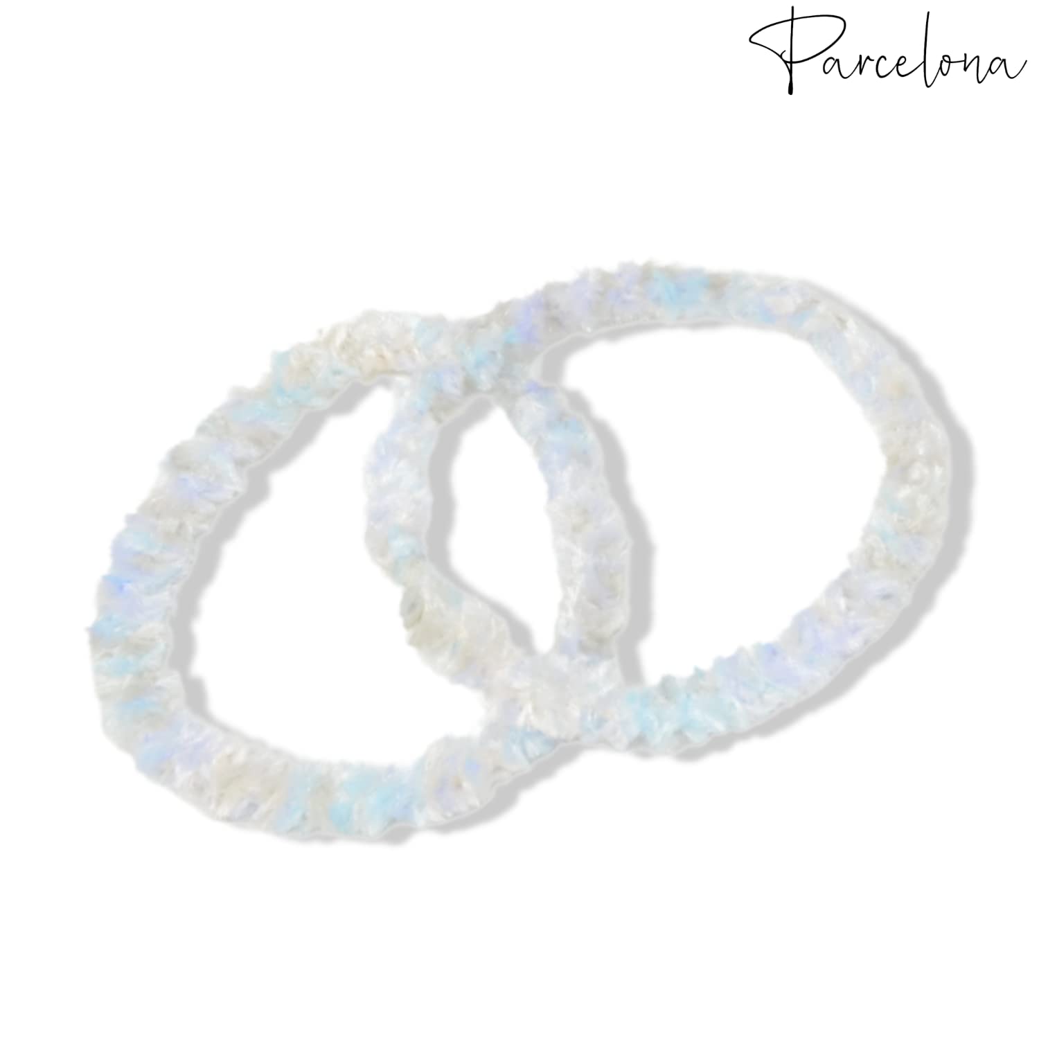 Parcelona Flexible Set of 4 Chenille Ponytail Holder Elastic Hair Ties