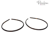Parcelona French Ultra Thin Brown Celluloid Set of 2 Flexible Hair Headband