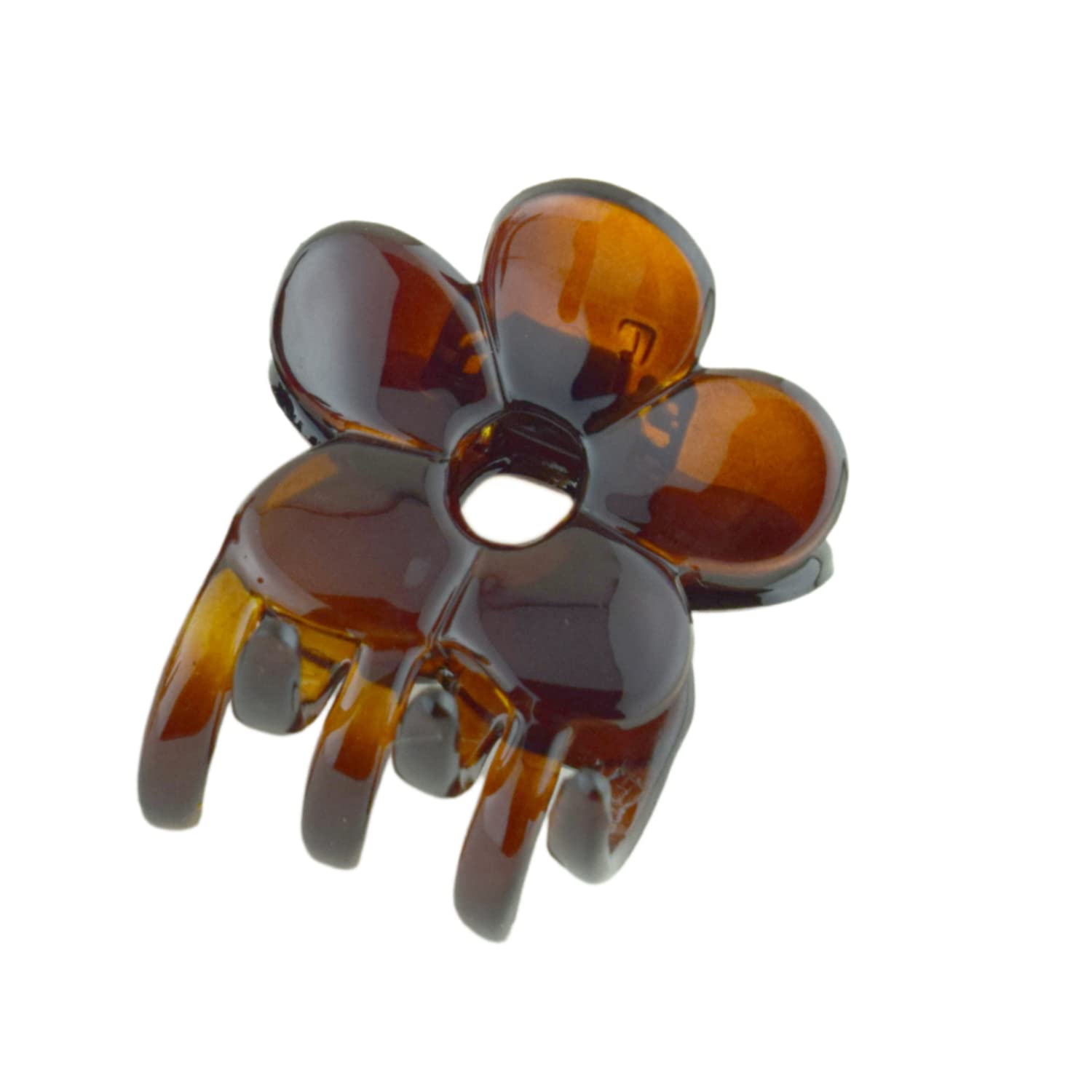 Parcelona French Belle Fleur Small 1 1/2" Celluloid Jaw Hair Claw for Women