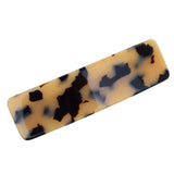 French Amie Rectangular White Tokyo Celluloid Handmade Automatic Hair Barrette