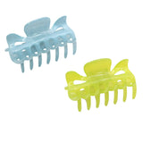 Parcelona French Classic Small 2.5" Celluloid Set of 2 Jaw Hair Claws for Women