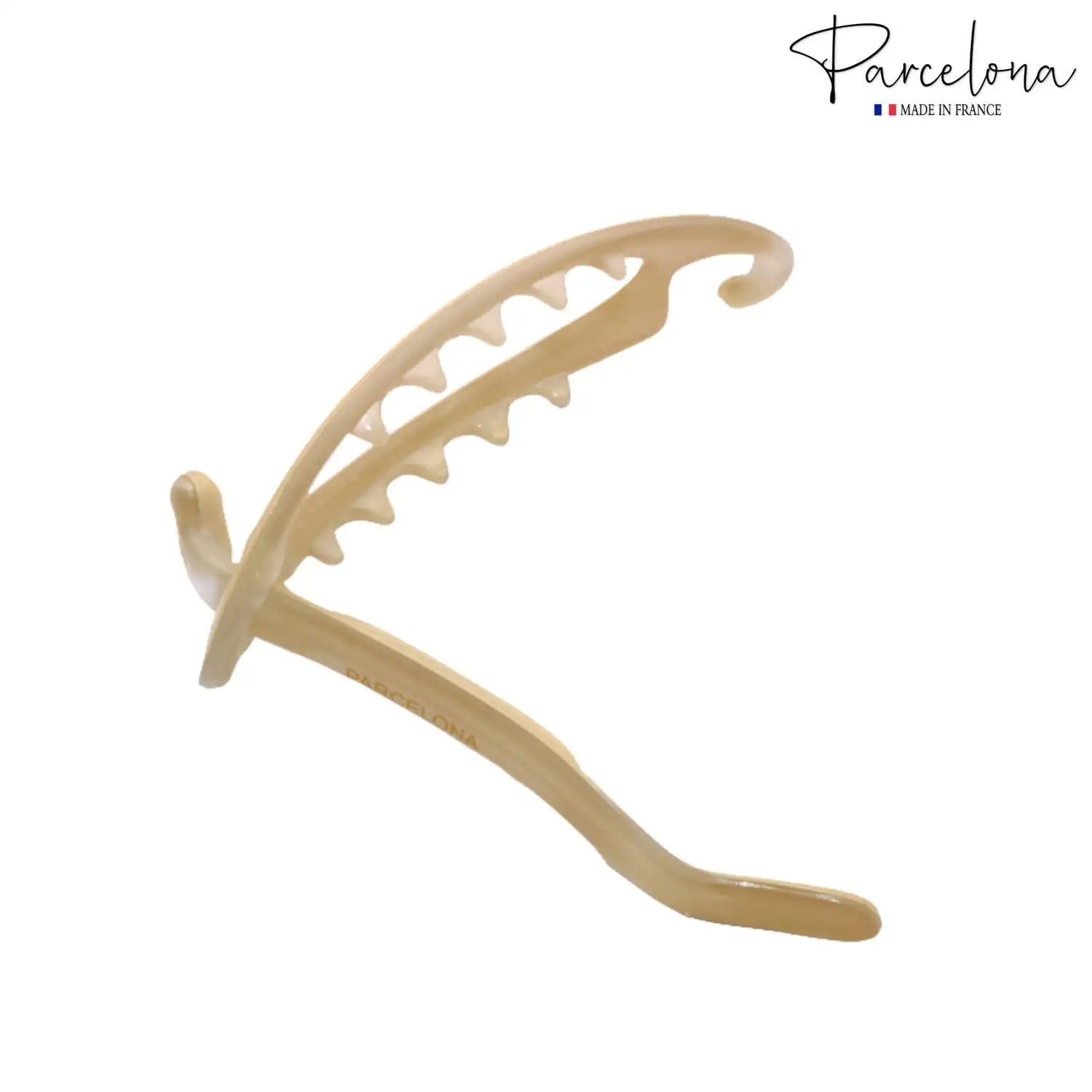 Parcelona French Plain Oval Small Cellulose Metal Free Hair Barrette for Women