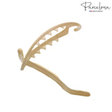 Parcelona French Plain Oval Small Celluloid Metal Free Hair Barrette for Women