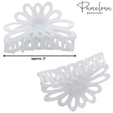 Parcelona French Plume Medium 3" Celluloid Acetate Hair Claw Clip for Women