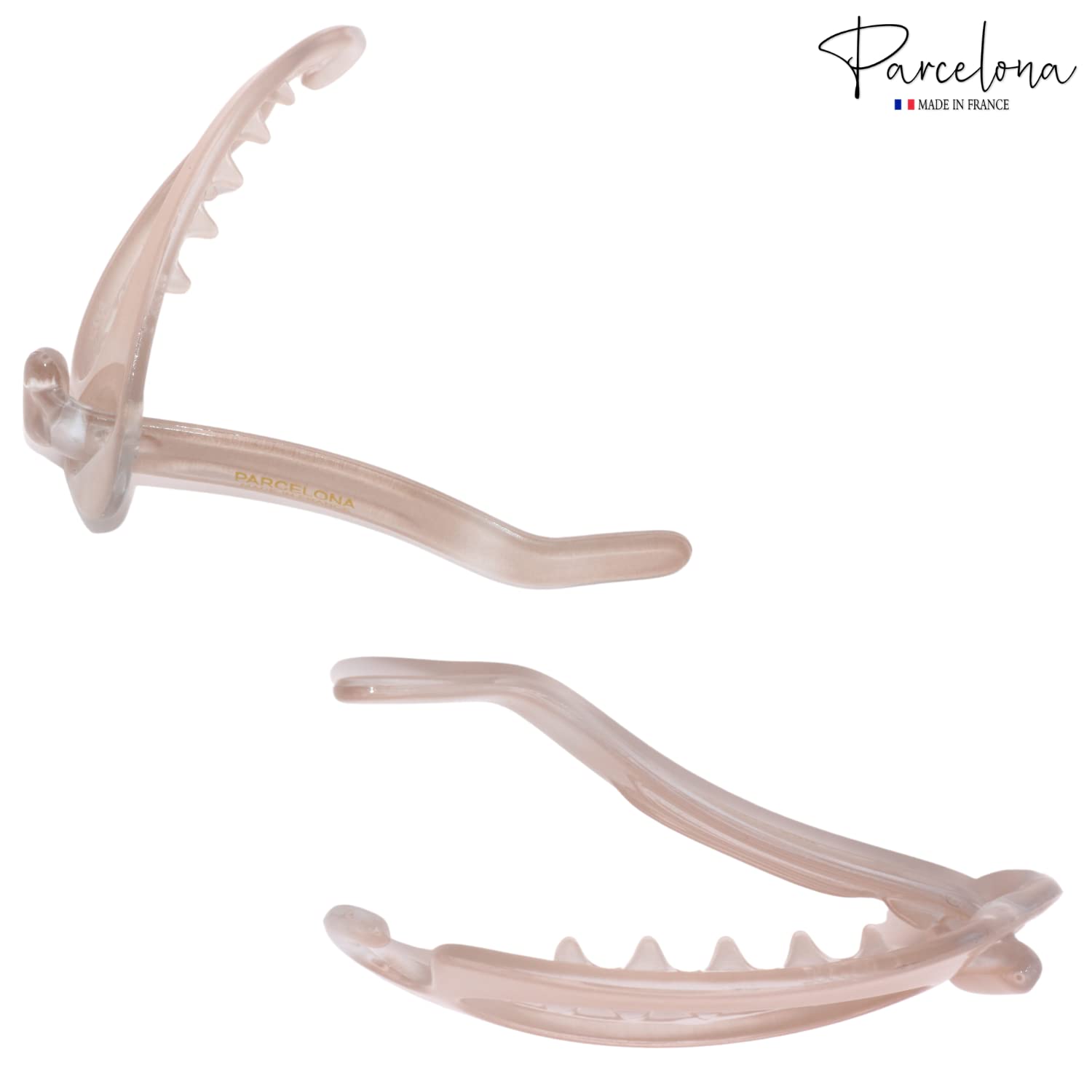 Parcelona French Plain Oval Small Cellulose Metal Free Hair Barrette for Women