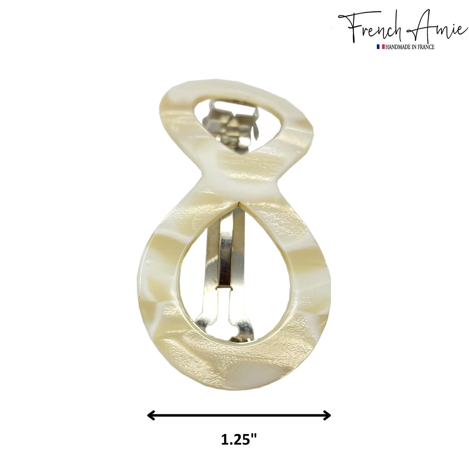 French Amie Infinity Loop 3” Cellulose Handmade Automatic Hair Barrette