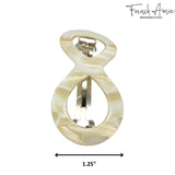 French Amie Infinity Loop 3” Celluloid Handmade Automatic Hair Barrette
