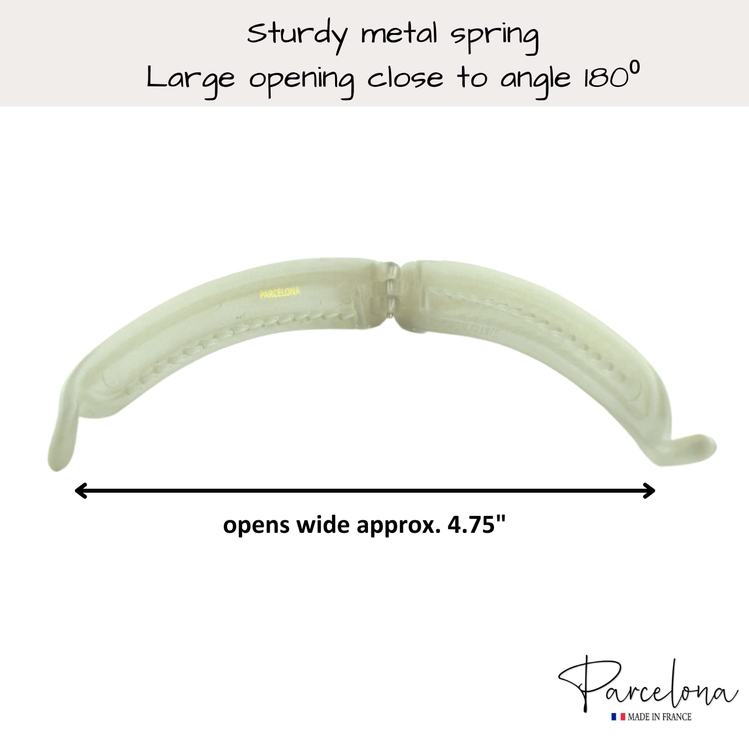 Parcelona French Small 3.75” Cellulose Set of 2 Banana Hair Clips for Women