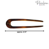 Parcelona French Twist Bun Shell Celluloid Crystal Hair U Stick Pin