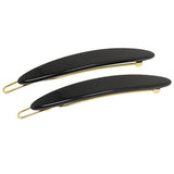 French Amie Narrow Oblong Small Set of 2 Hair Slide-in Barrette Clips