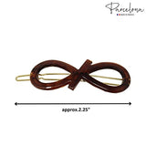Parcelona French Ribbon Knot Infinity Small Celluloid Hair Barrettes for Women