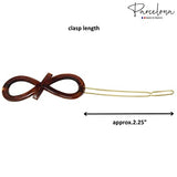 Parcelona French Ribbon Knot Infinity Small Celluloid Hair Barrettes for Women