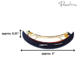 Parcelona French Half Round Thin 3" Shell Celluloid Hair Barrette Clip for Women