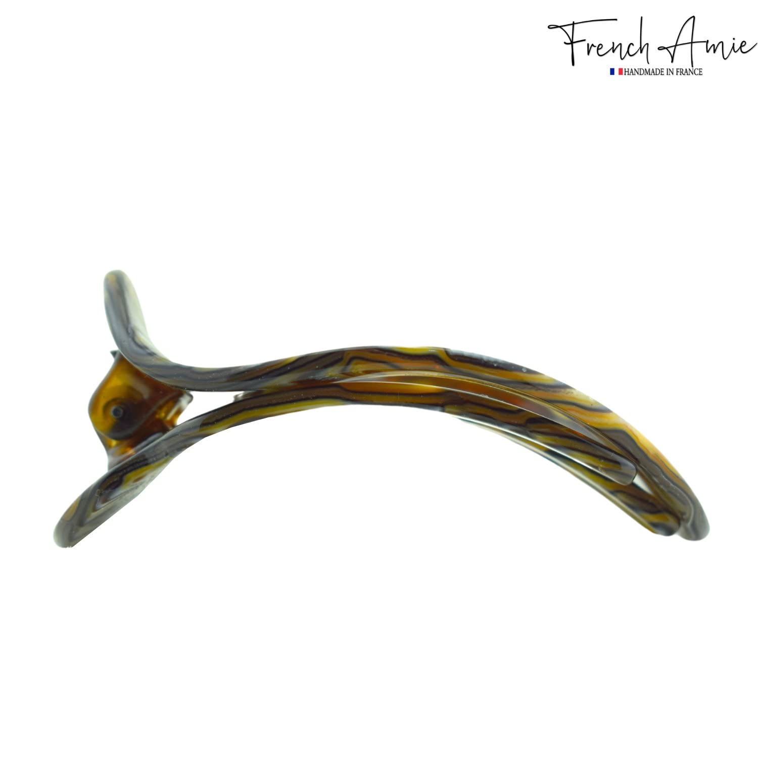 French Amie Oval 3" Small Handmade Side Slide Hair Claw Clip for Fine Hair