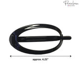 Parcelona French Plain Oval Simple Large Metal Free Hair Barrette for Women