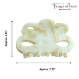 French Amie Flower Small 2 1/4"Handmade Cellulose Covered Spring Hair Claw Clips