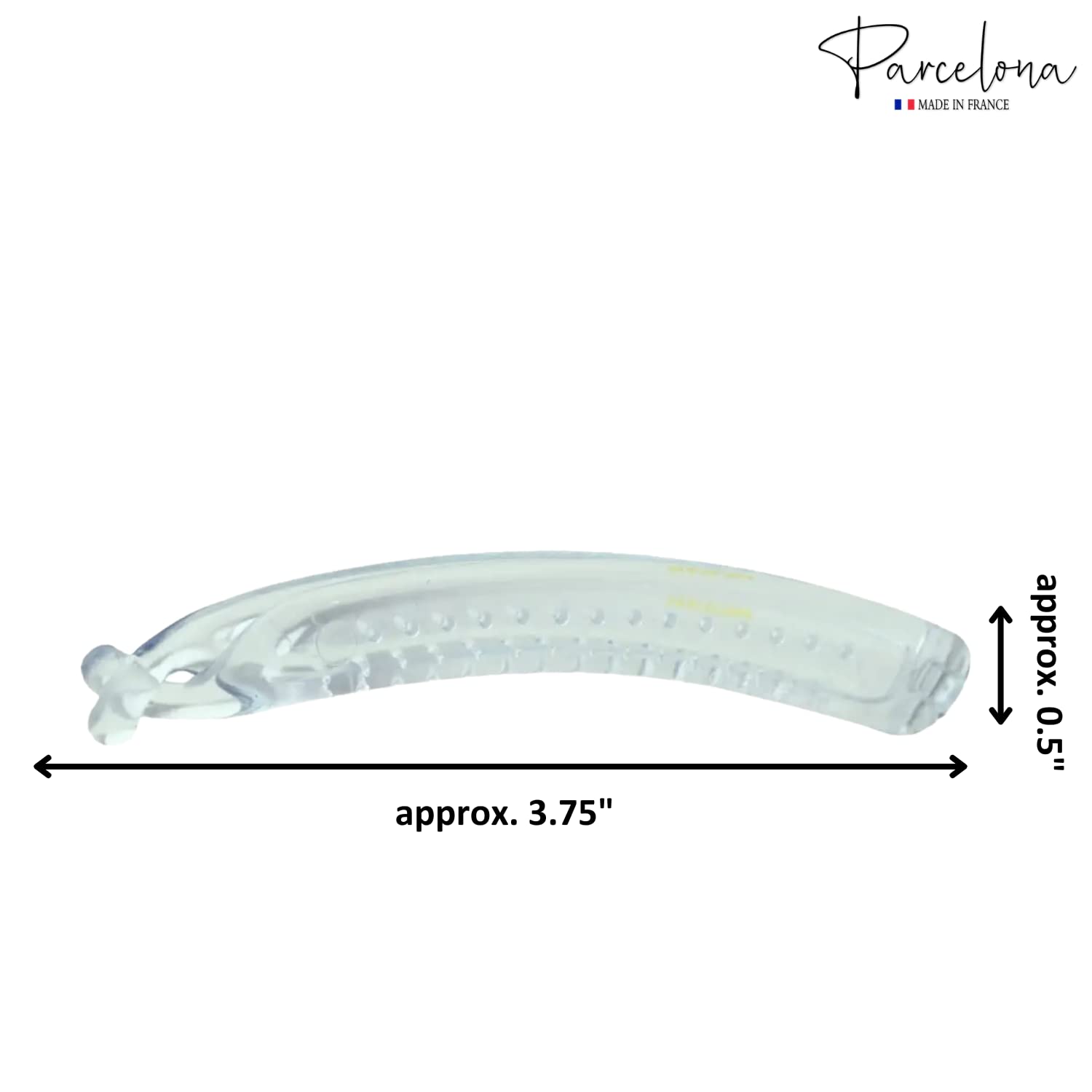 Parcelona French Small 3.75” Cellulose Set of 2 Banana Hair Clips for Women