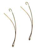 Parcelona French Fine Curve Golden Set of 6 Metal Side Slide Hair Clip Barrettes