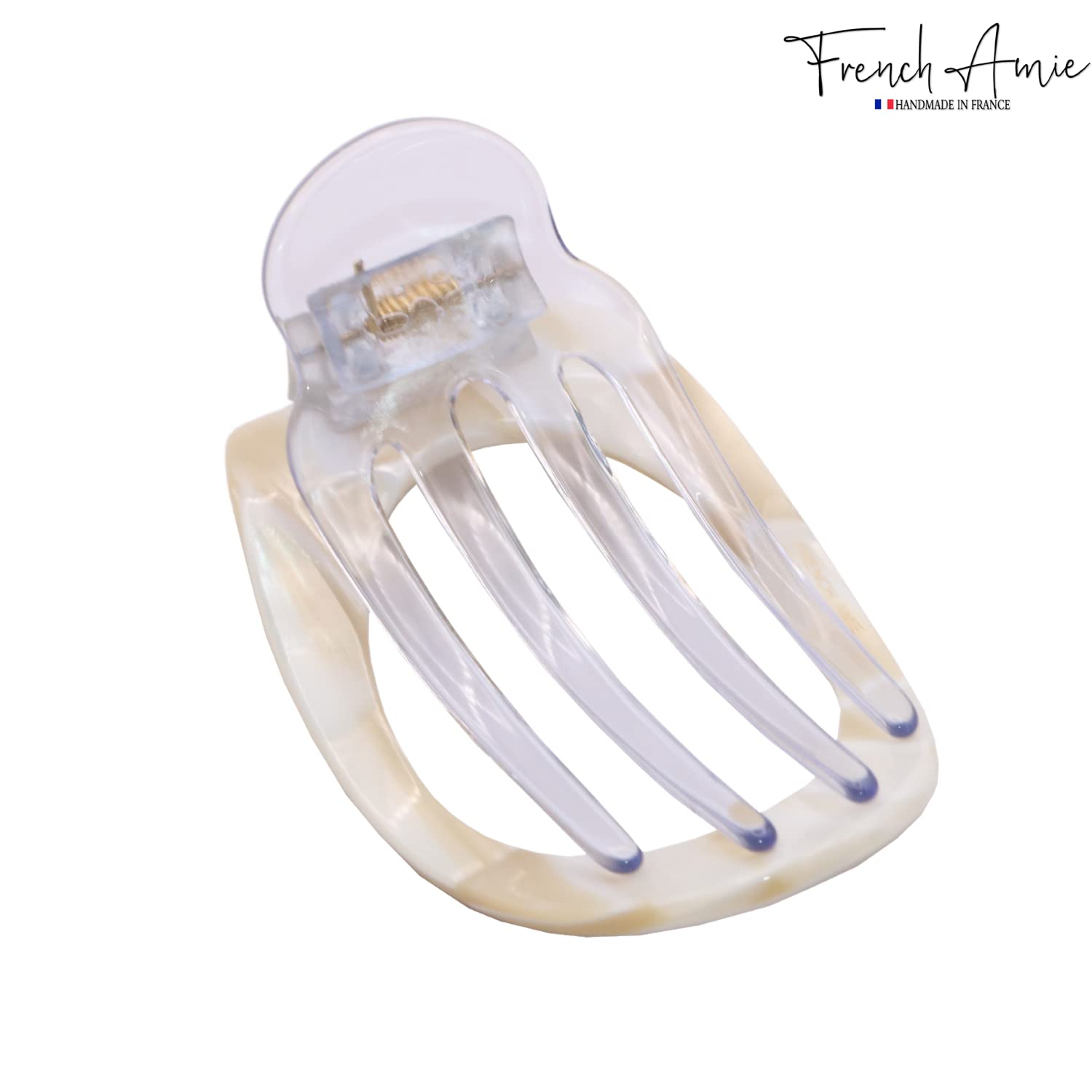 French Amie Oval 3" Small Handmade Side Slide Hair Claw Clip for Fine Hair