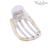 French Amie Oval 3" Small Handmade Side Slide Hair Claw Clip for Fine Hair
