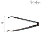 Parcelona French Curvy Rectangle Tortoise Shell Brown Large Banana Hair