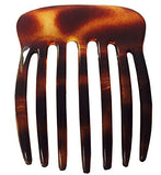 Parcelona French Seven Teeth Large 2 Pieces Celluloid Tortoise Shell Hair Comb-ebuyfashion.com-ebuyfashion.com