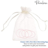 Parcelona Thin Stripes Set of 4 Ponytail Holder Elastic Hair Ties  for Women