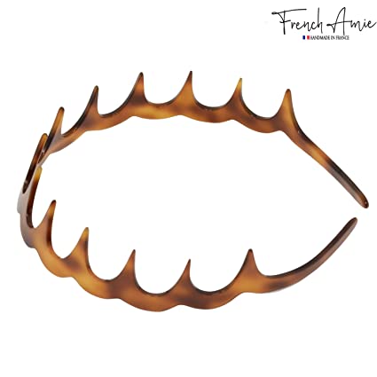 French Amie Zig Zag Scallop Wide Teeth Handmade Headband for women(Shell)