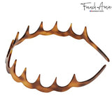French Amie Zig Zag Scallop Wide Teeth Handmade Headband for women(Shell)
