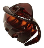 Parcelona French Streaks Wide Shell Flat Teeth Covered Spring Jaw Hair Claw Clip