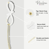 Parcelona French Ribbon Knot Infinity Small Celluloid Hair Barrettes for Women