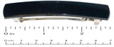 Parcelona French Fine Bar Shell and Black Small Hair Clip Barrettes Set of 4