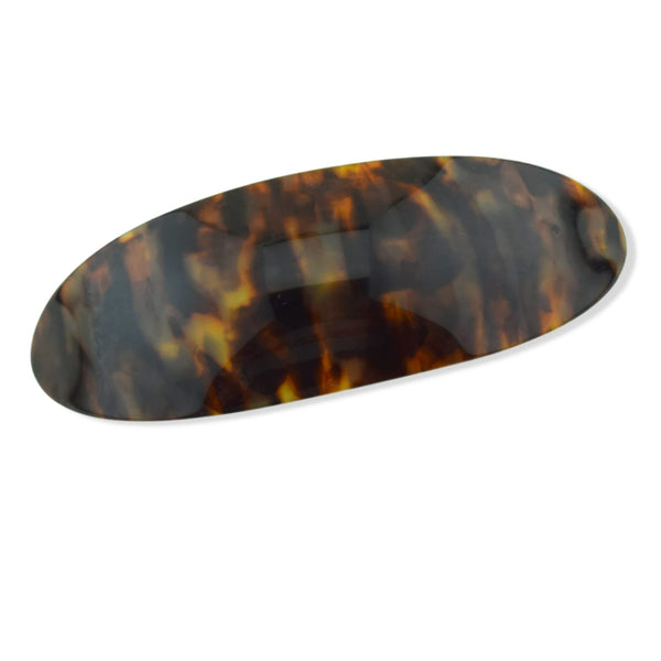 French Amie Oval Volume Large Celluloid Handmade Barrette(Shaded Yellow Tokyo)