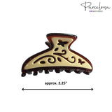 Parcelona French Medium & Small Ivy Tortoise Shell Ivory Celluloid Jaw Hair Claw