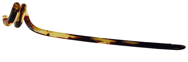 French Amie Twirl Handmade Shaded Shell Brown Cellulose Chignon Bun Hair Stick-ebuyfashion.com-ebuyfashion.com
