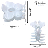 Parcelona French Big Flower 2 3/4" Celluloid Covered Spring Hair Claw for Women